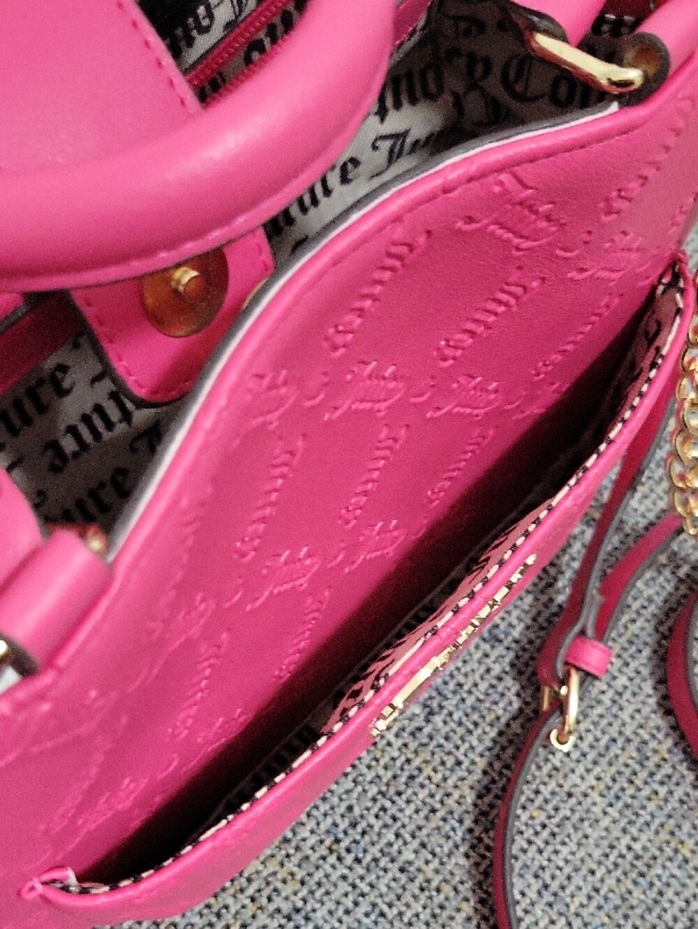 JUICY COUTURE 2pc Pull Out Pouch Satchel in Pink Flash/Duty Blush - Picture 7 of 17
